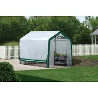 ShelterLogic , Foliengewächshaus, 4,32 m², weiß / grün, 180 x 240 x 200 cm (L x B x H)