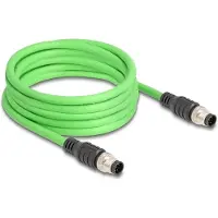 DeLOCK M12 Kabel A-kodiert 8 Pin Stecker zu Stecker PUR (TPU) 5 m