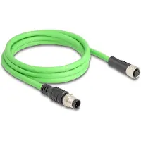 DeLOCK M12 Kabel A-kodiert 8 Pin Stecker zu Buchse PUR (TPU) 2 m