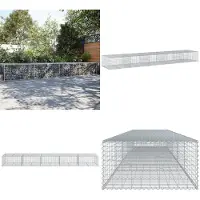 vidaXL Gabione mit Deckel 500x100x50 cm Verzinktes Eisen