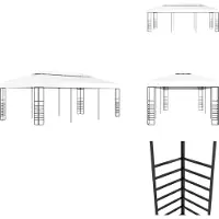 vidaXL Gartenpavillon 6×3 m Weiß - Pavillons & Partyzelte