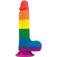 Lovetoy Prider - realistisch mit Hoden Dildo - 20cm (Regenbogen)