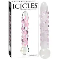 Icicles Glasdildo 'No. 7“, mit Stimulationsnoppen | Heiß- und Kalt-Stimulation, antiallergen 1 St