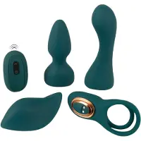 Couples Choice - 4-in-1 vielseitiger Vibrator mit Fernbedienung (türkis)