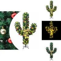 vidaXL Weihnachtsdeko Kaktus mit Ständer und LED Grün 180 cm PVC - Weihnachtsbäume