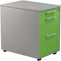 Mauser Schubladencontainer auf Rollen, 570x600mm, 1 Materialschub, alu/gelbgrün/alu