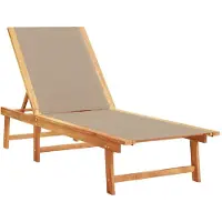 The Living Store Sonnenliege Taupe Massivholz Akazie und Textilene