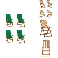 vidaXL Hochlehner Verstellbar 4 Stk. mit Auflagen Massivholz Akazie - Gartenstühle