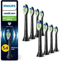 Philips Optimal White HX6068/88 Bürstenköpfe (8er-Pack), 8 Stück(e), Schwarz, 3 Monat( e), Medium, 62000 Bewegungen pro Minute,