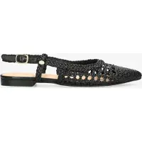 Fred de la bretoniere Damen Elenora Sling Slingback Woven Leather Black-Schuhgröße 42