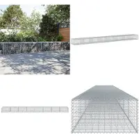 vidaXL Gabione mit Deckel 800x100x50 cm Verzinktes Eisen