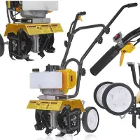 GEKO | Gartenfräse Benzin, 5,2 PS, 52cm, 2-Takt-Rasenboden bodenhacke, Grubber Motorhacke Benzin, bodenfräse