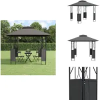 vidaXL Pavillon mit Dach Anthrazit 300x300x270 cm Stahl - Pavillons & Partyzelte