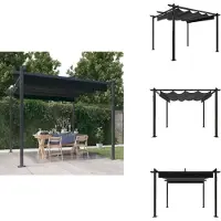vidaXL Pavillon mit Ausziehbarem Dach 3x3 m Anthrazit - Pavillons & Partyzelte