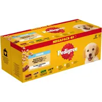 Pedigree Junior Choice of Flavours mit Reis 40x100 g Nassfutterstücke für Welpen mit Rindfleischmischung, mit Huhn und Reis, mit Lamm und Lebermischung und Reis, mit Geflügel und Reis in Gelee