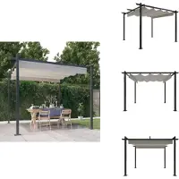 vidaXL Pavillon mit Ausziehbarem Dach 3x3 m Creme - Pavillons & Partyzelte