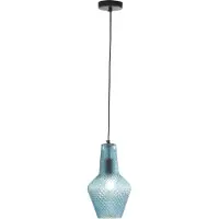 Maytoni Tommy Pendelleuchte, Hängeleuchte E27 Türkis-Blau Glas
