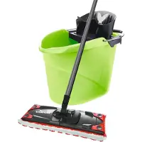 Vileda Bodenwischer-Set "Ultramax 2in1 Colors", (Set, 3 St.), Ultramax System mit 3-teiligem Stiel, Mikrofaser-Bezug, Eimer