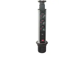 TecLines TVS002 versenkbare Steckdosenleiste 315mm, 3x Steckdose, 2x USB