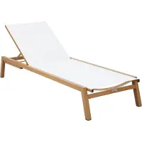 Axi Logan Gartenliege in Holz Look / Creme | Sonnenliege aus Aluminium mit verstellbarer Rücklehne - 5 Positionen | Sonnenbett / Liege für Draußen / Garten