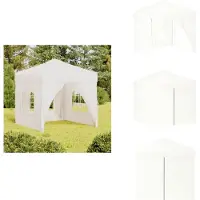 vidaXL Partyzelt Faltbar mit Seitenwänden Weiß 2x2 m - Pavillons & Partyzelte