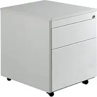Mauser Schubladencontainer, Rollen, 579x600, 1 Schub, 1 Hängereg., lichtgrau