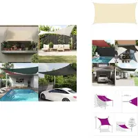 vidaXL Sonnensegel 160 g/m² Creme 2,5x4,5 m HDPE - Sonnenschirme & Sonnenschutze