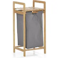 Lumaland Wäschekorb Bambus 33x33x73cm holzfarben/beige Wäschesack ausziehbar