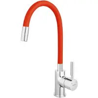 Ferro Novaservis - Küchenarmatur mit flexiblem Arm, Rot/Chrom 70710,0CV