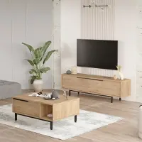 Skye Decor , ON19-S, Wohnzimmermöbel-Set, Eiche, 100 % MELAMINBESCHICHTETE SPANPLATTEN, 160 x 35,5 x 45 cm