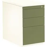 Mauser Schubladencontainer,720x800mm, 2xMaterialschub, Hängeregistratur, weiß/grün