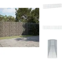 vidaXL Gabione mit Deckel 1200x100x200 cm Verzinktes Eisen