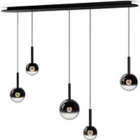 Occhio Luna sospeso cloud 5 L LED-Pendelleuchte-Kopf/head Phantom-Baldachin/body Schwarz matt-mit x-tra warm LED (2200K - 3500K) Sonderanfertigung