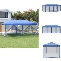 vidaXL Partyzelt Faltbar mit Seitenwänden Blau 3x6 m - Pavillons & Partyzelte