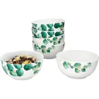 MamboCat 6er Set Müslischale 14cm Eukalyptus weiß