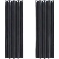 vidaXL Verdunkelungsvorhänge 2 pcs Dunkelgrau 140 x 260 cm Samt