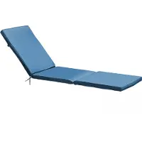 Oviala Business Liegenauflage aus Polyester, Pazifikblau, 186 x 53 x 5 cm