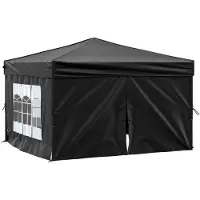 vidaXL Partyzelt Faltbar mit Seitenwänden Schwarz 3x3 m - Pavillons & Partyzelte