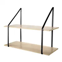 CALICOSY Wandregal und 2 Ebenen in Helles Holz - (W) 80 x (H) 60 x (L) 30 cm | Gr.: onesize