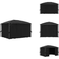 vidaXL Pavillon mit Vorhängen 400 x 300 x 265 cm Anthrazit - Pavillons & Partyzelte