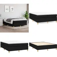 vidaXL Boxspringbett mit Matratze Schwarz 140x200 cm Stoff