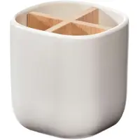 IDesign Aufbewahrungsbecher Eco Office mit Fachunterteilung White (10,2 x 10,2 x 10,4 cm)
