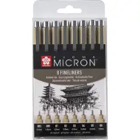 Sakura Pigma Micron Fineliner 8er-Set Black