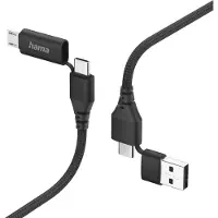 Hama 00201537, 1,5 m, USB A/USB C, USB C/Micro-USB B, USB 2.0, 0,48 Gbit/s, Schwarz