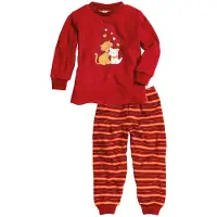 Playshoes Kinder Frottee Schlafanzug Katzen rot 92 - rot