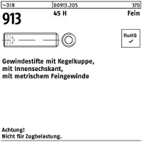 Reyher Gewindestift DIN 913 Kegelkuppe/Innen-6-kant M14 x 1,5 x 60 45 H Feingewinde