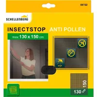 SCHELLENBERG Pollen-Fliegengitter für Fenster, kombiniert Pollenschutz und Insektenschutz, 130 x 150 cm, anthrazit, 50722