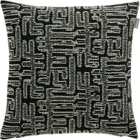 Set One By Musterring Dekokissen "Twist", schwarz (schwarz, gemustert), B:45cm L:45cm, Mischgewebe, Dekokissen_Sitzkissen_Kissenhüllen, Dekokissen, mit modernem, graphischem Dessin