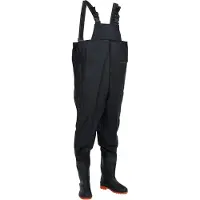 vidaXL Wathose mit Stiefeln Schwarz Größe 45 4016988