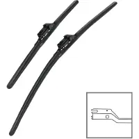 Heyner Scheibenwischer-Set 650 mm / 400 mm Hybrid mit TLC-Adapter vorne Für Fahrer- und Beifahrerseite, Graphitbeschichtete Gummilippen, Hakenaufnahme Hook One, Paarweise geliefert, Flaches Profil